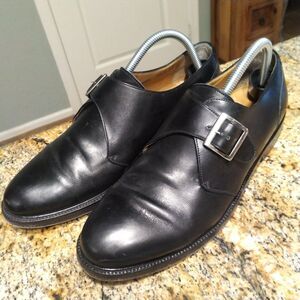 Cole Haan Monk Strap Buckle Leather Dressy Shoes Black Men's Size 9.5D 11290